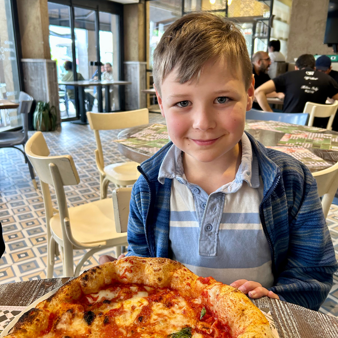 Lincoln Kid Young Boy At Pizza Restaurant