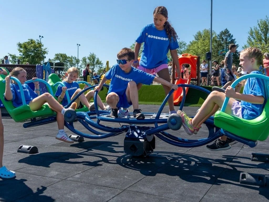 Group of kids playing on a playground