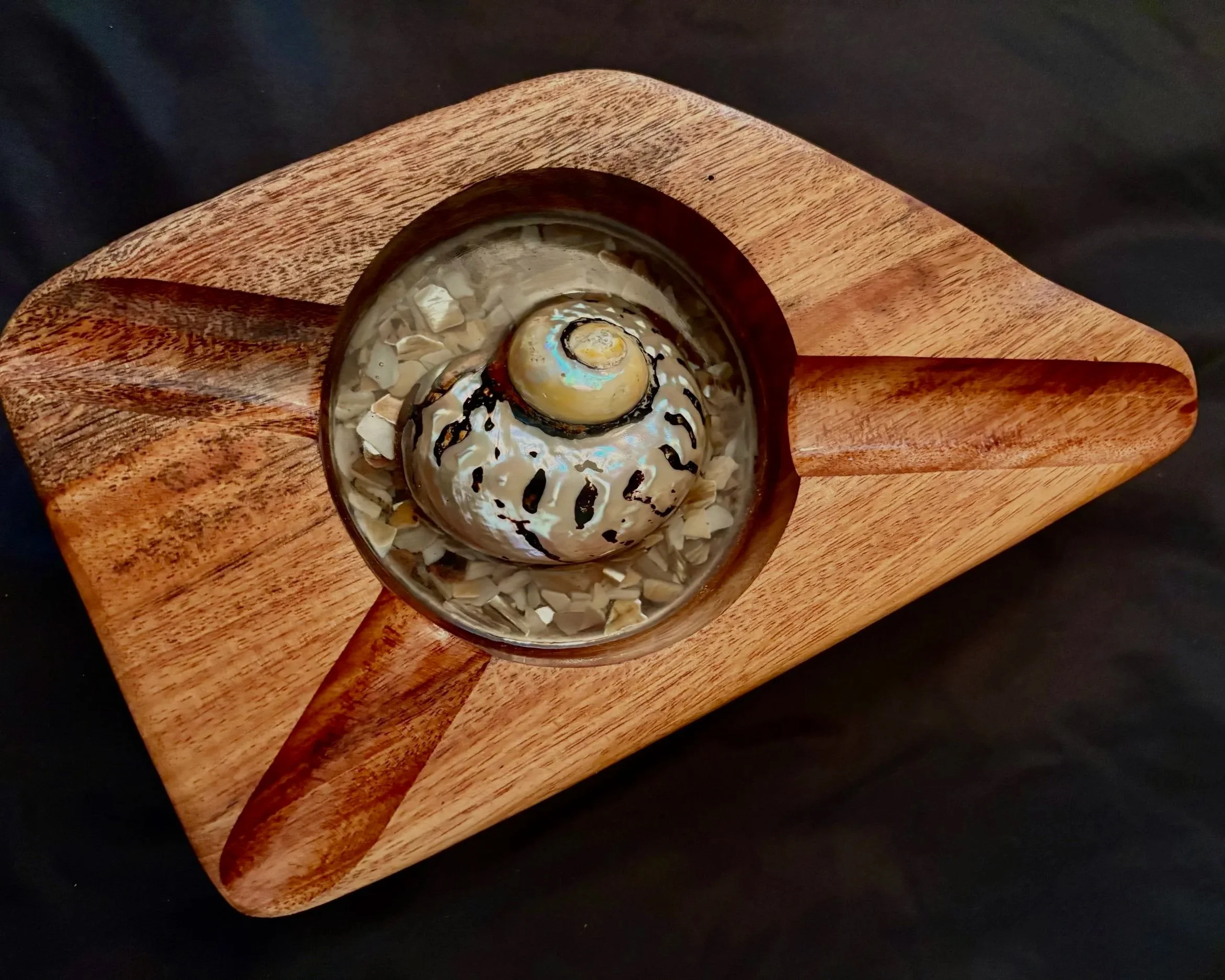 Solid Wood Cigar Ashtray for 1 or 2 or 3 or for more.