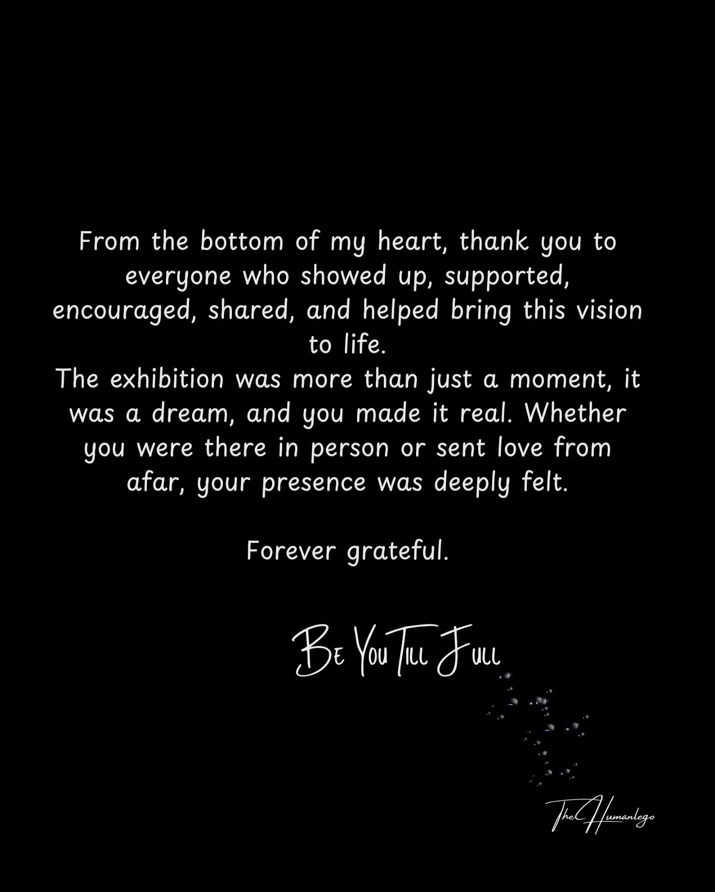 Thank you. Thank you. Thank you. #lifeashortstorymadelong #beyoutillfull #thehumanlego