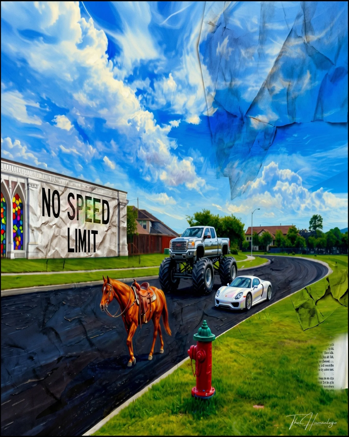 Title: No Speed Limit 

Move at your own pace 

Be You Till Full.

Original photo:  @thehumanlego 
HeARTwork: @thehumanlego 
Inspired by: The Big Dude Upstairs and Lil&rsquo; man