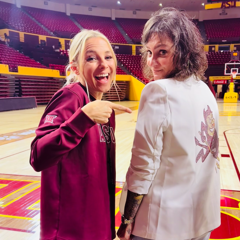 Coach Molly Miller with Caroline Trudeau