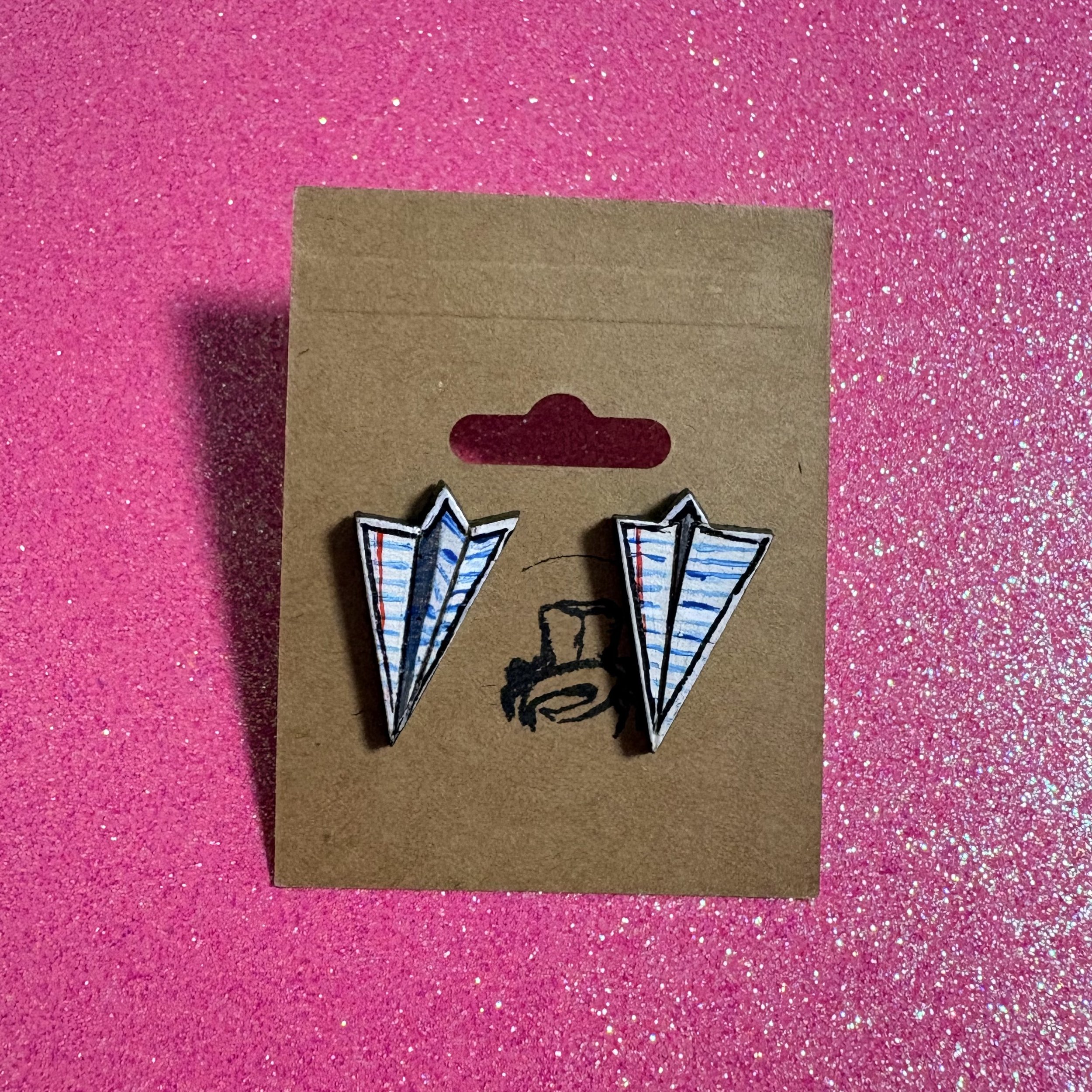 Paper Airplane Stud Earrings