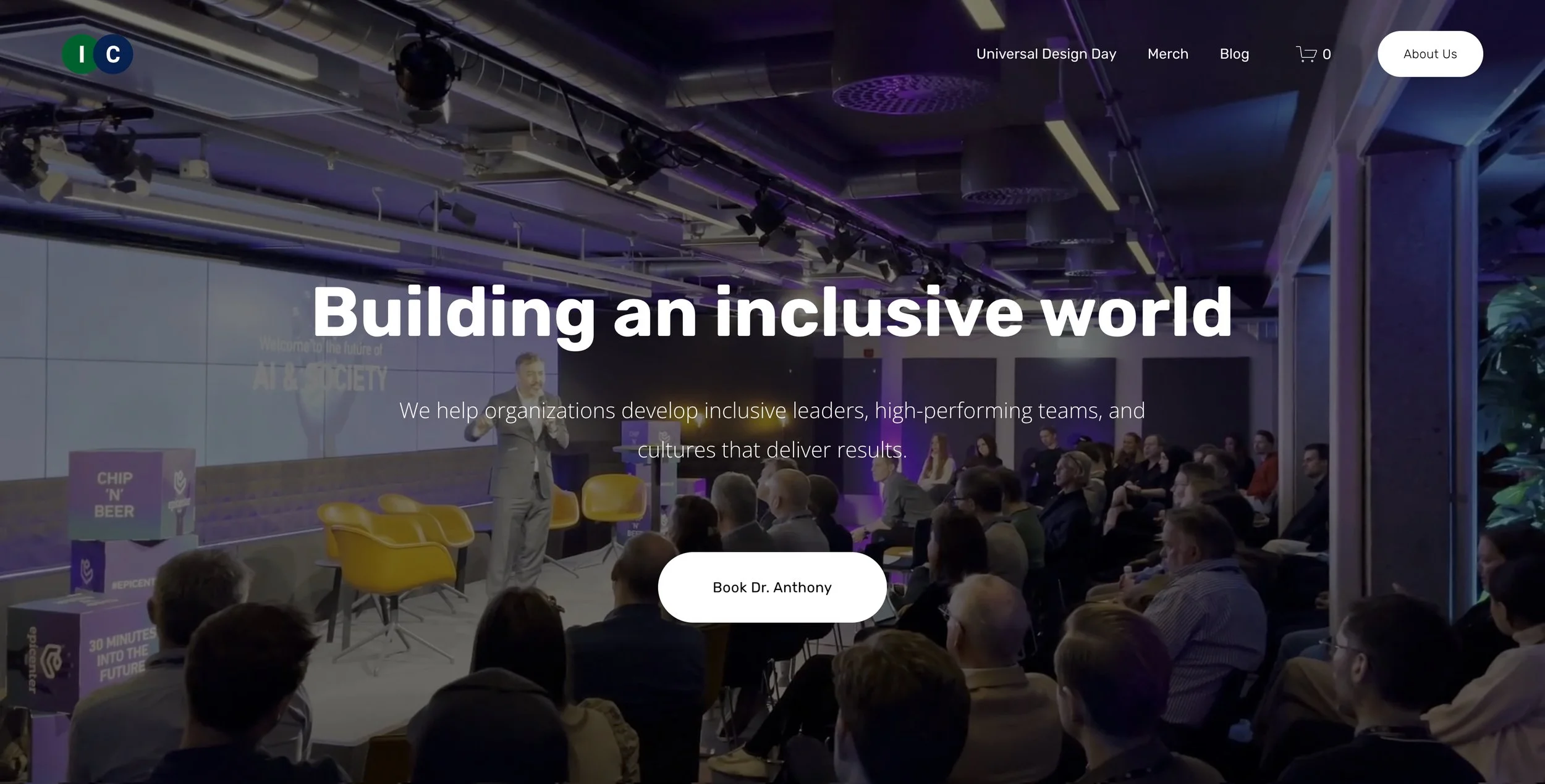 homepage banner of inclusive creation website