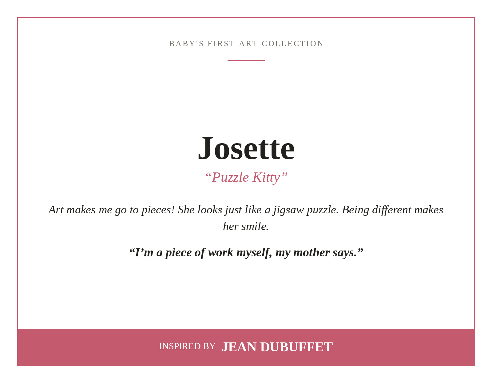 JOSETTE, art plush toy by Jitka Exler, inspired by Jean Dubuffet – view 2