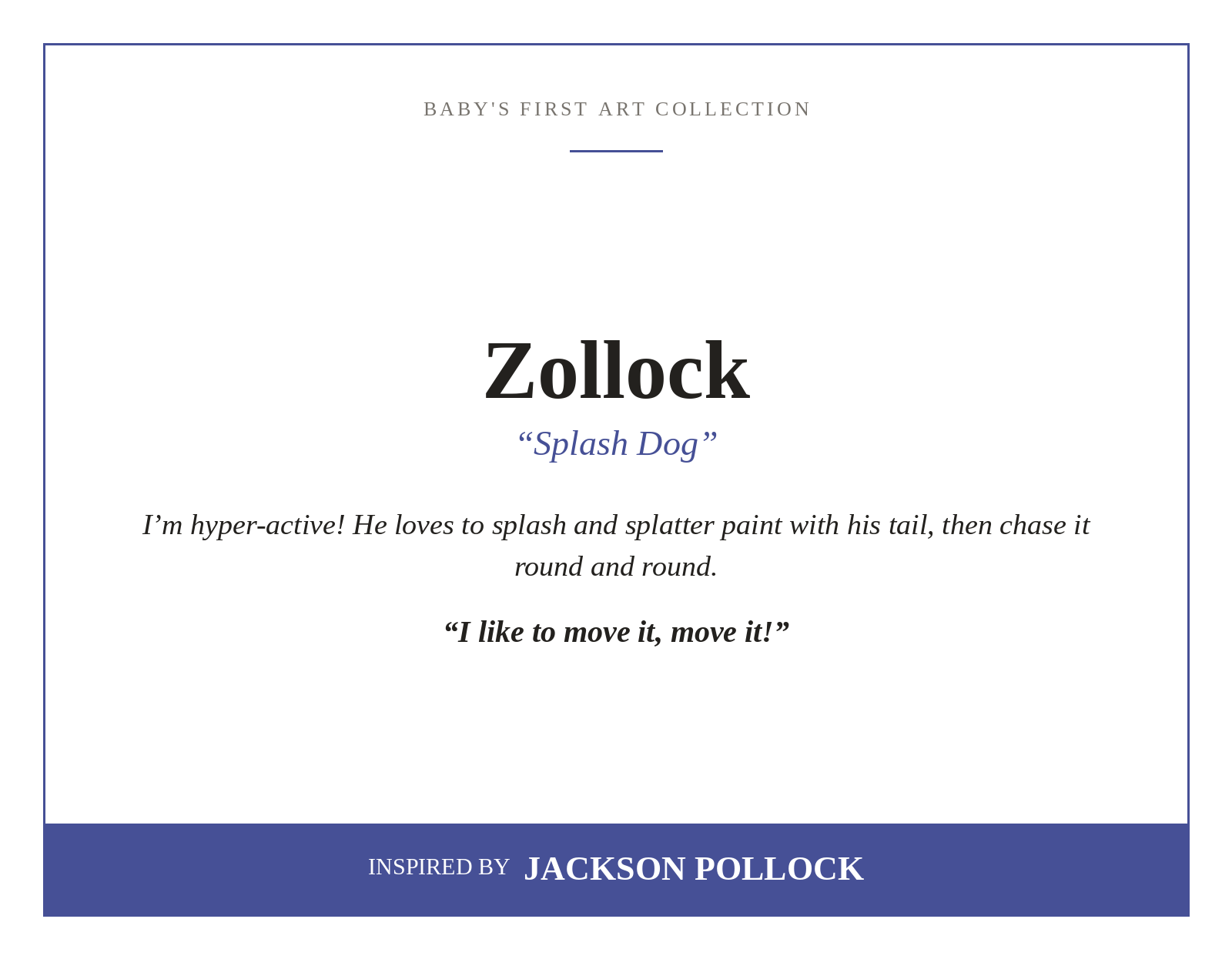 ZOLLOCK - Splash Dog, art plush toy by Jitka Exler, inspired by Jackson Pollock – view 2