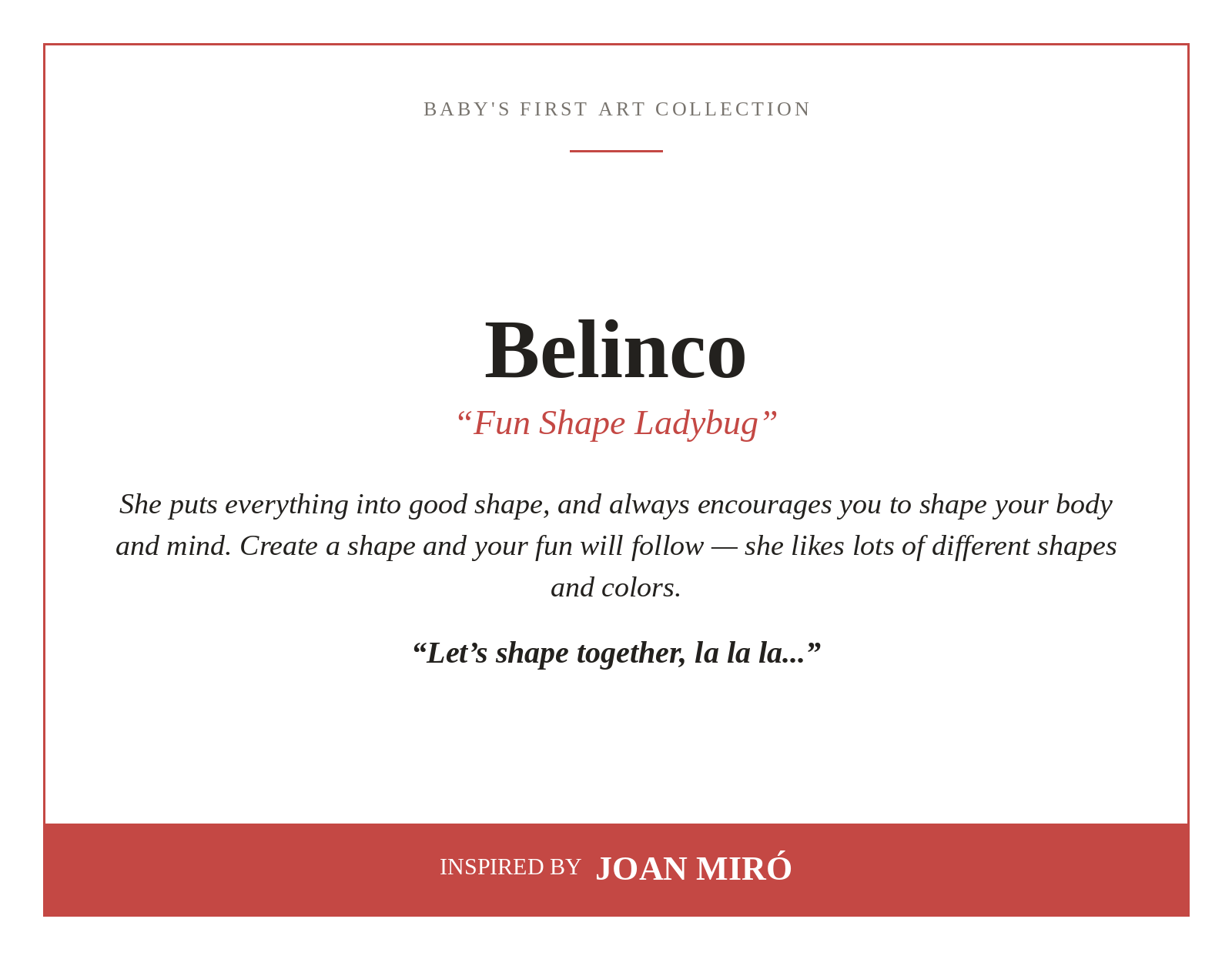 BELINCO - Fun Shape Ladybug, art plush toy by Jitka Exler, inspired by Joan Miró – view 2