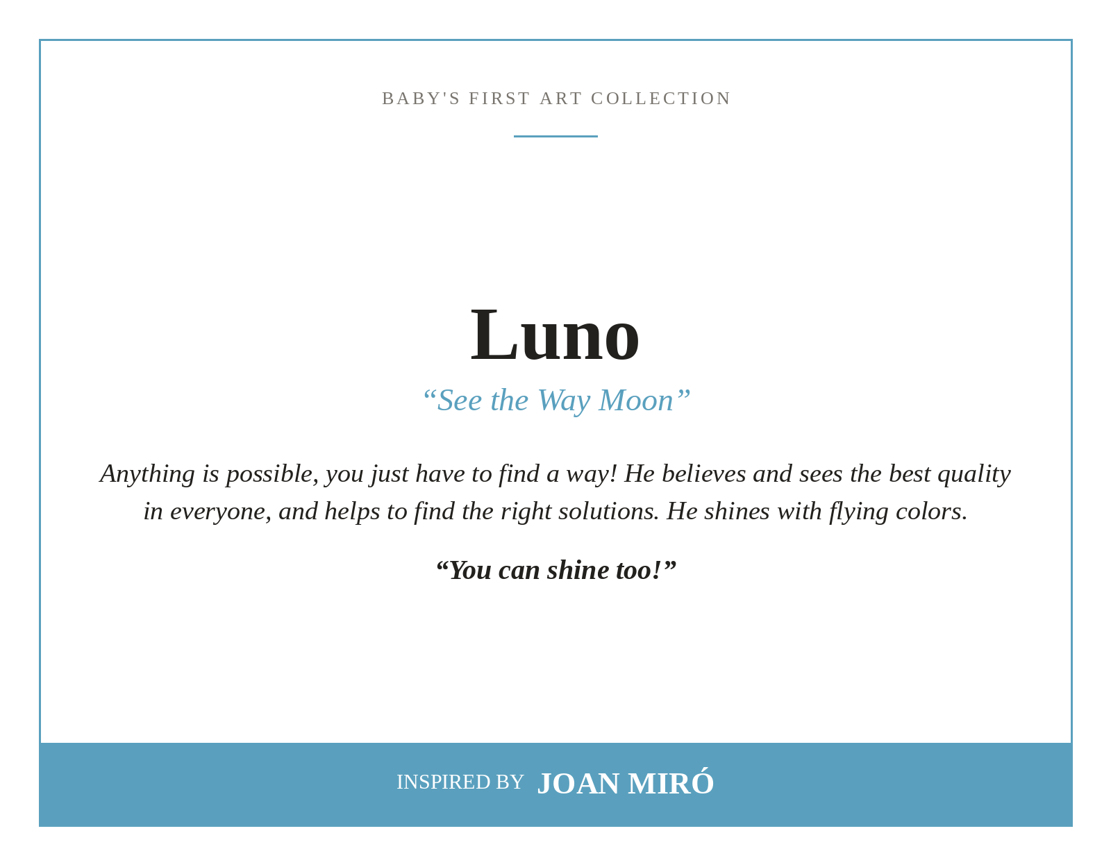 LUNO - See The Way Moon, art plush toy by Jitka Exler, inspired by Joan Miró – view 2