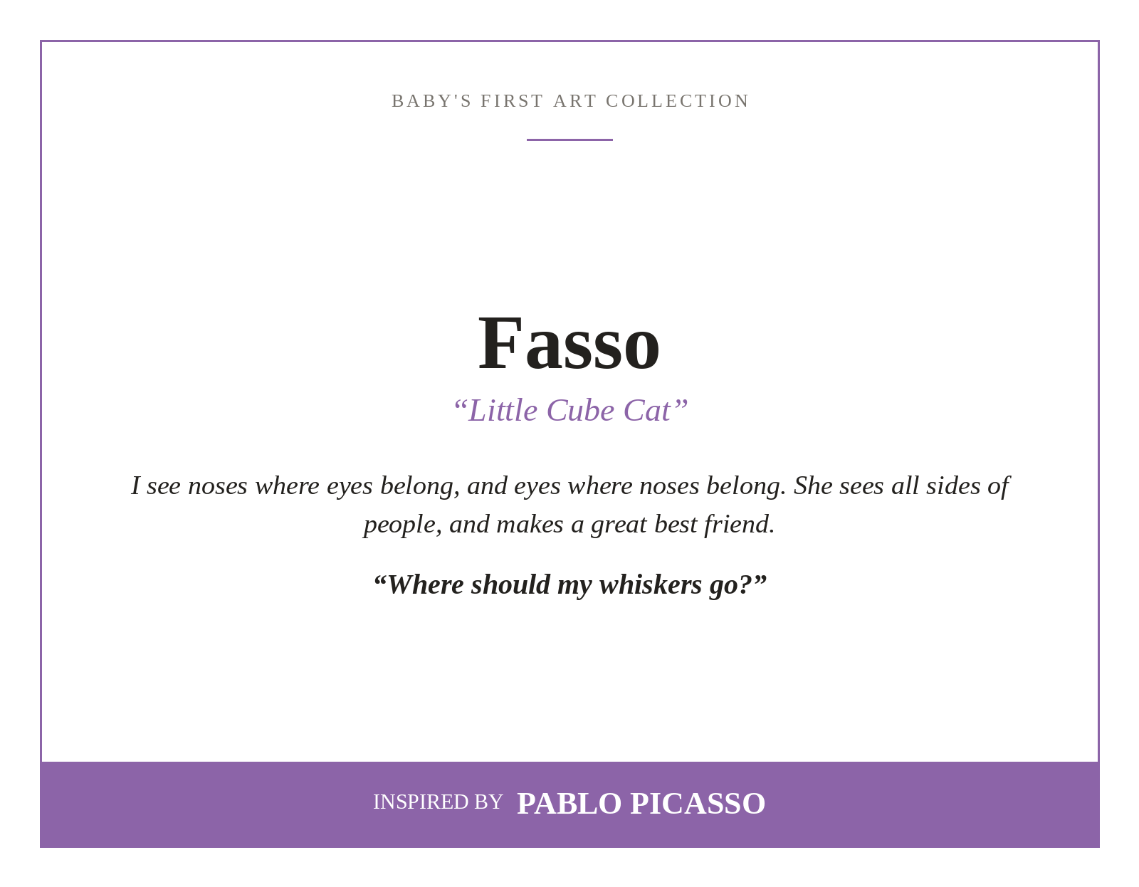 FASSO, art plush toy by Jitka Exler, inspired by Pablo Picasso – view 2