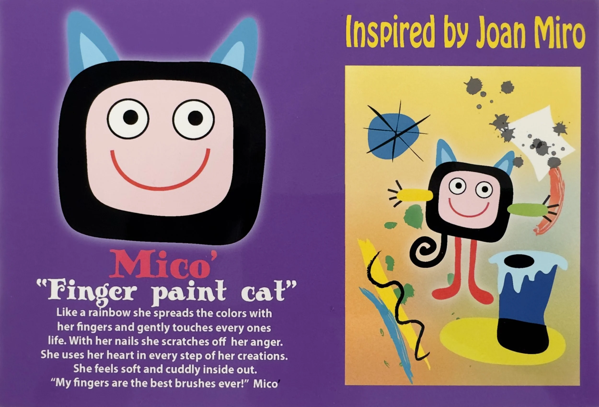 MICO - Finger Paint Cat, art plush toy by Jitka Exler, inspired by Joan Miró – view 5