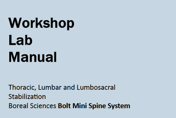 Workshop Lab Manual Bolt Mini Application Thoracic, Lumbar and Lumbosacral Vertebral Column