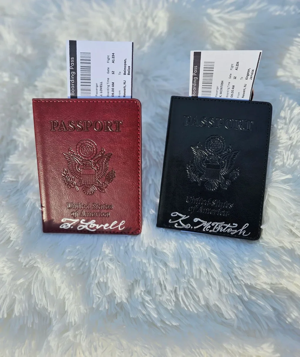 Sher Pierre NJ NY NYC Calligrapher and Engraver Personalized Passports for Airline Airport Aviation Gifts