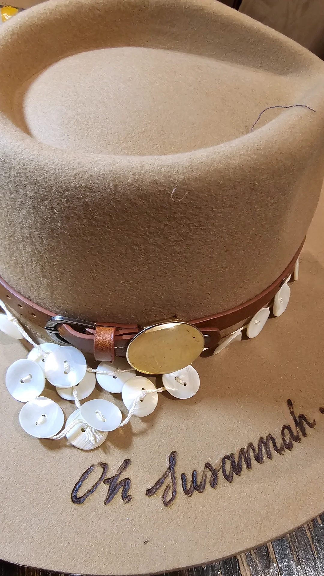 Sher Pierre NJ NYC Calligrapher and Engraver Engraved Wool Hat.webp