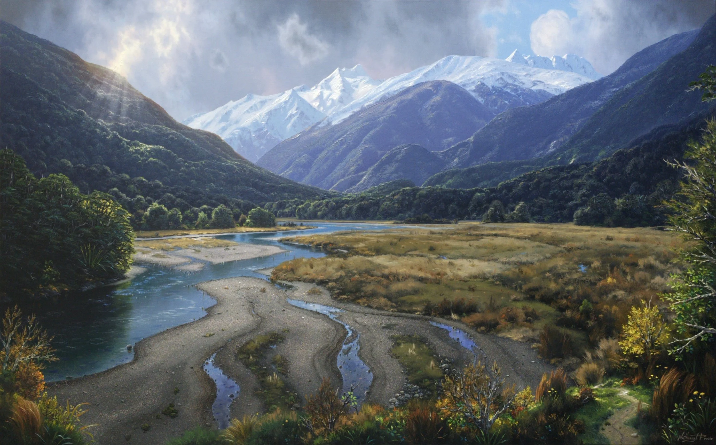 Makaroa - West Coast.
Nathanael Provis.
Oil on Berge linen.
1.2m x 760mm.
Stunning