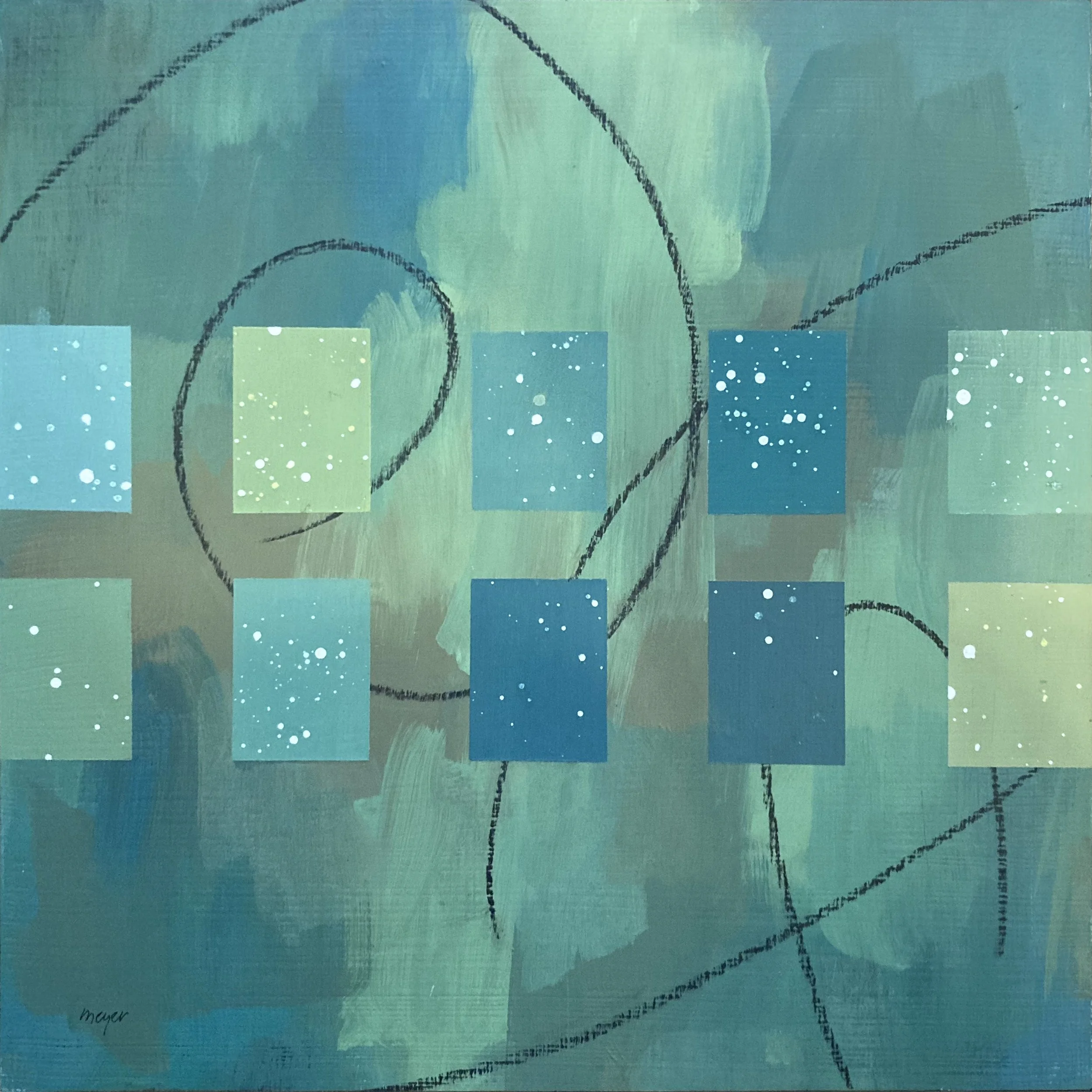 Sampling the Wild  
acrylic, crayon on cradled panel  
12" x 12"