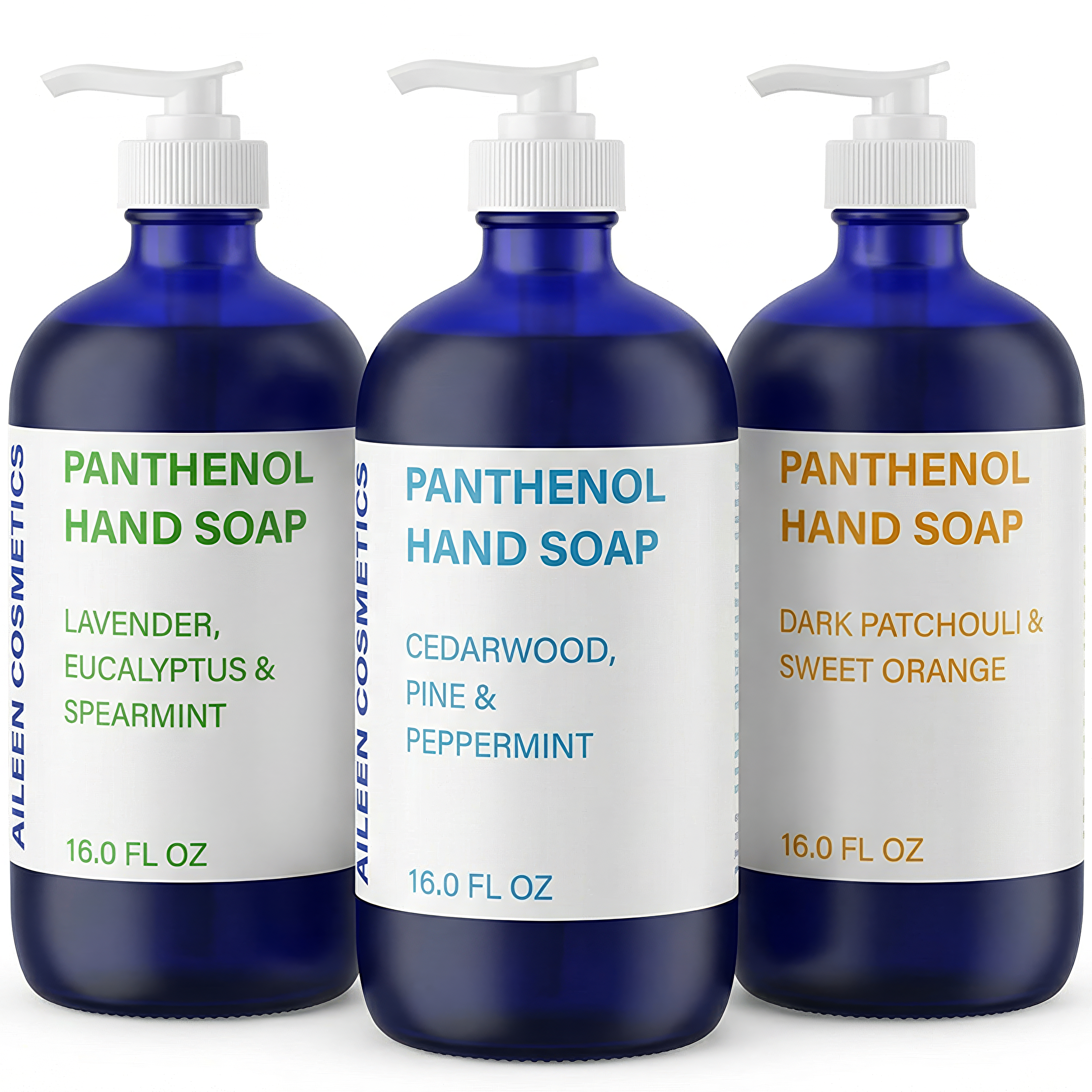 Panthenol Hand Soap Trio (3 x 16 oz glass bottle)