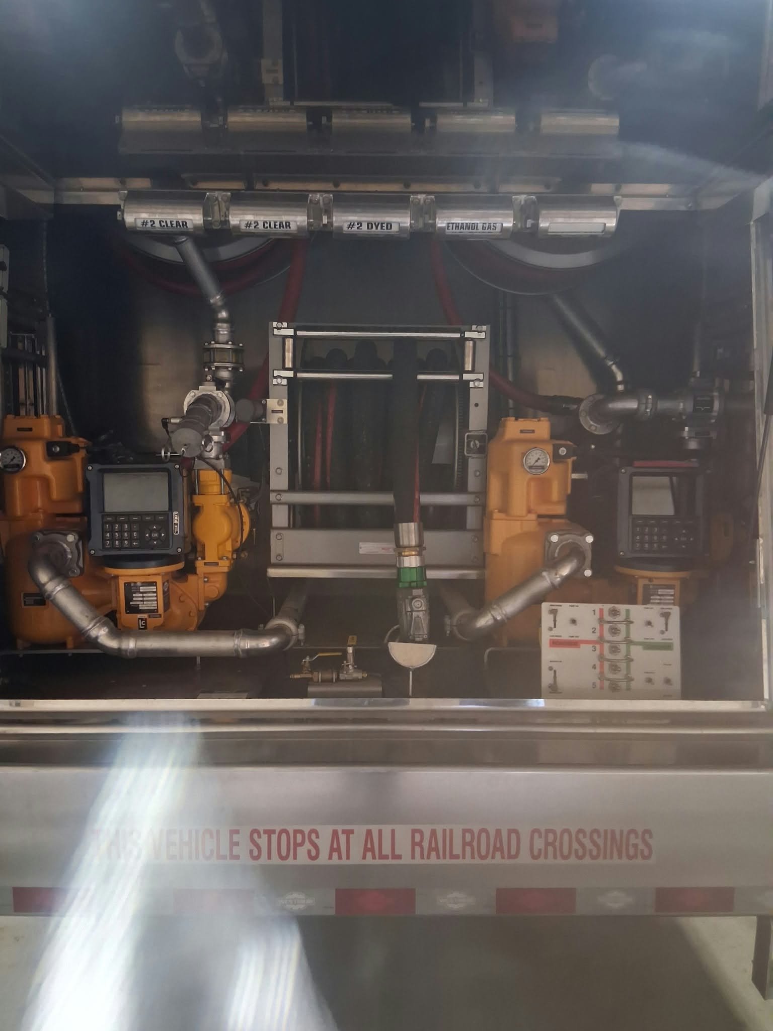 Dual Liquid Controls LC fuel meters with electronic LCR registers installed on a commercial delivery truck at BEP Petroleum & Tank LLC.