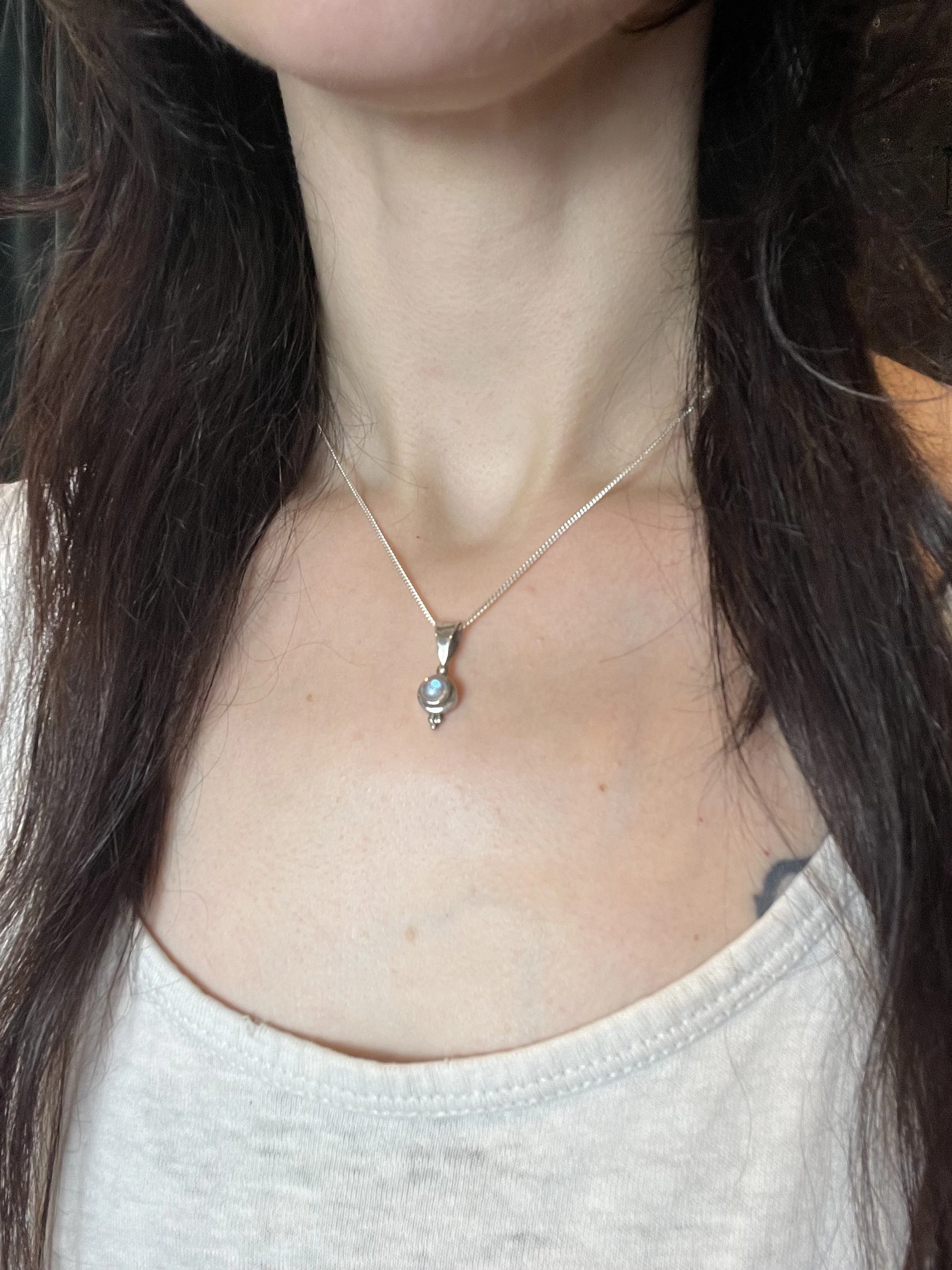 Moonstone Droplet Necklace
