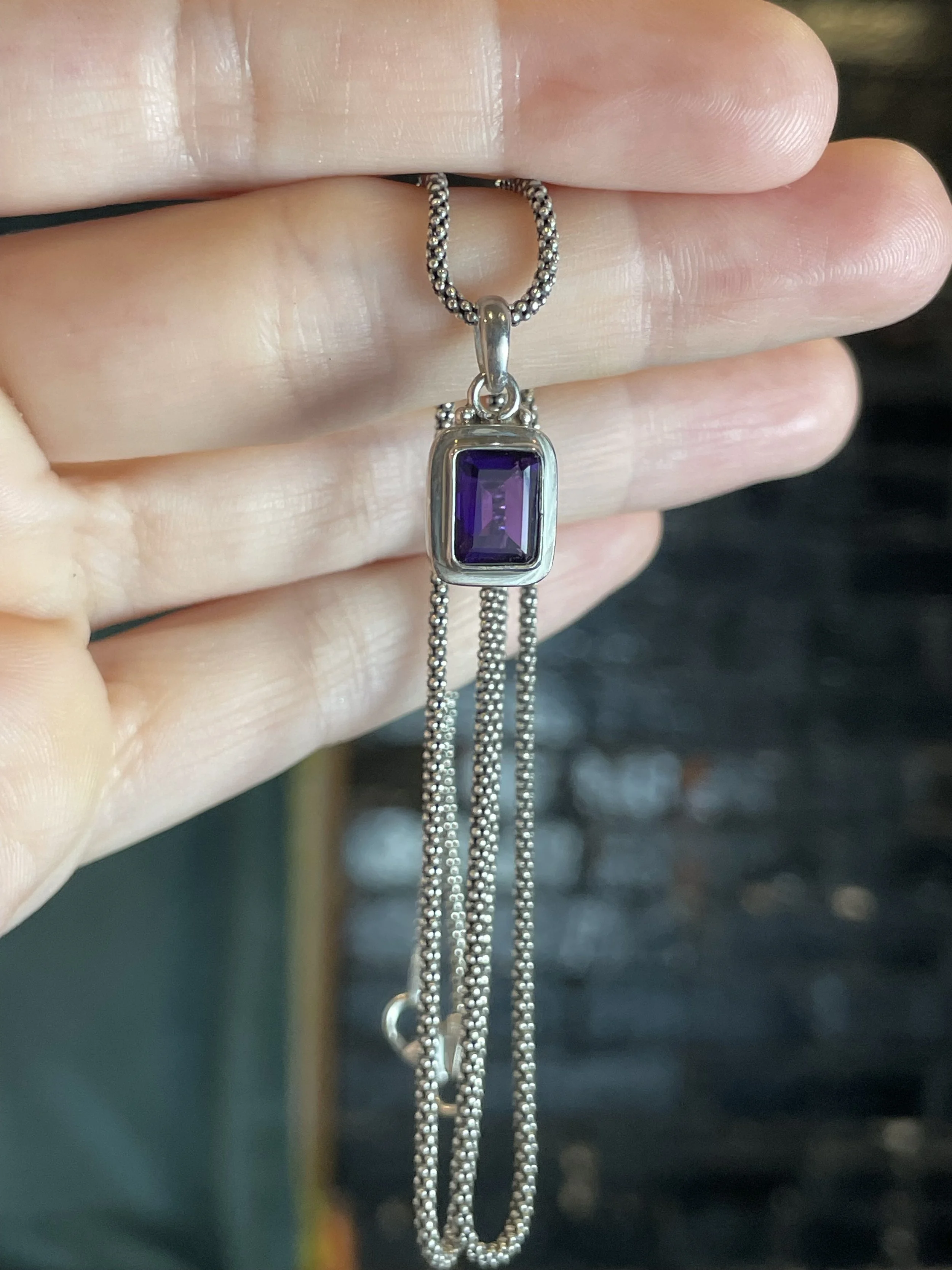 Amethyst Charm Necklace