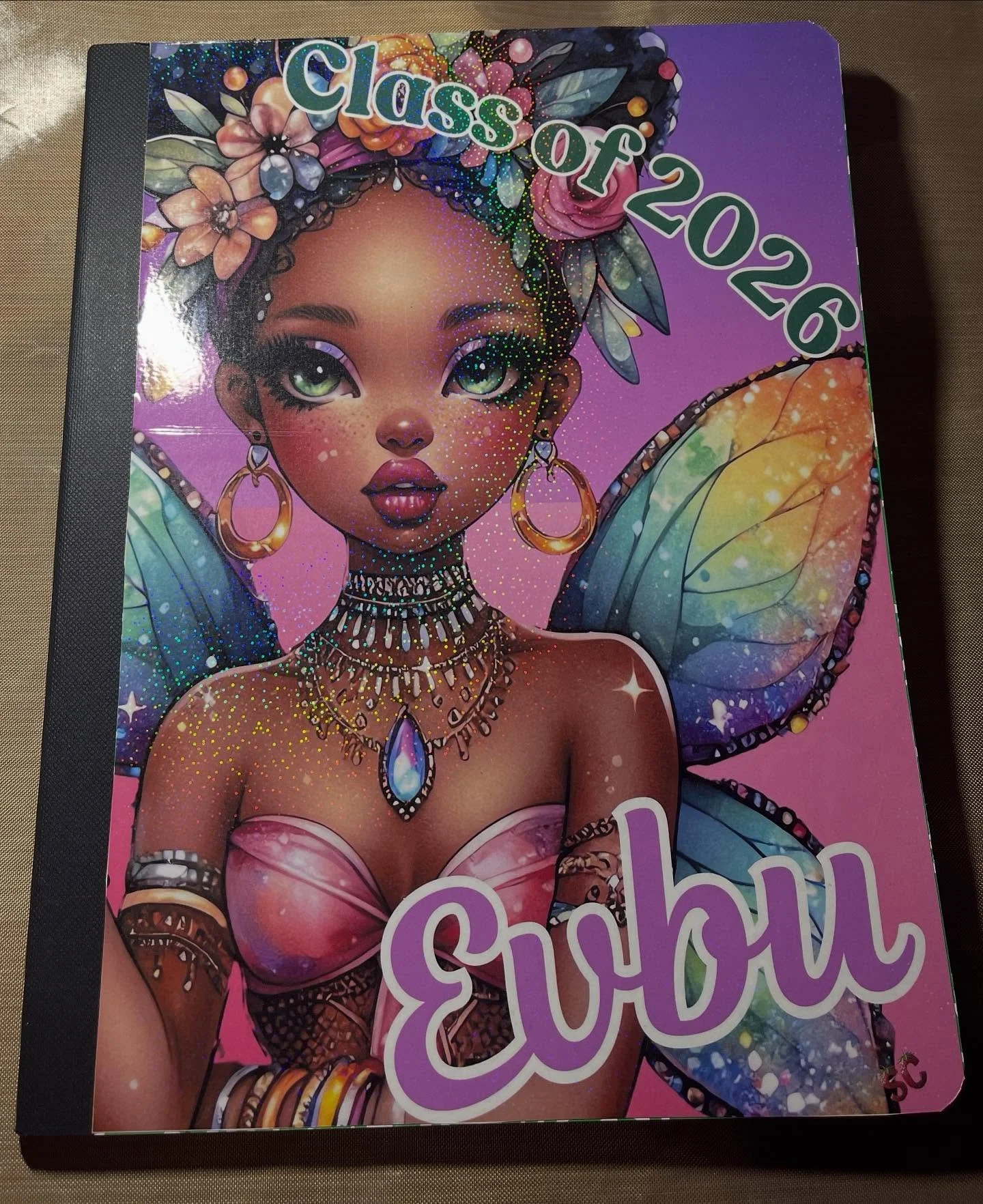 Late night work.  Personalized notebooks. #shelovesthekids #encourageeducation