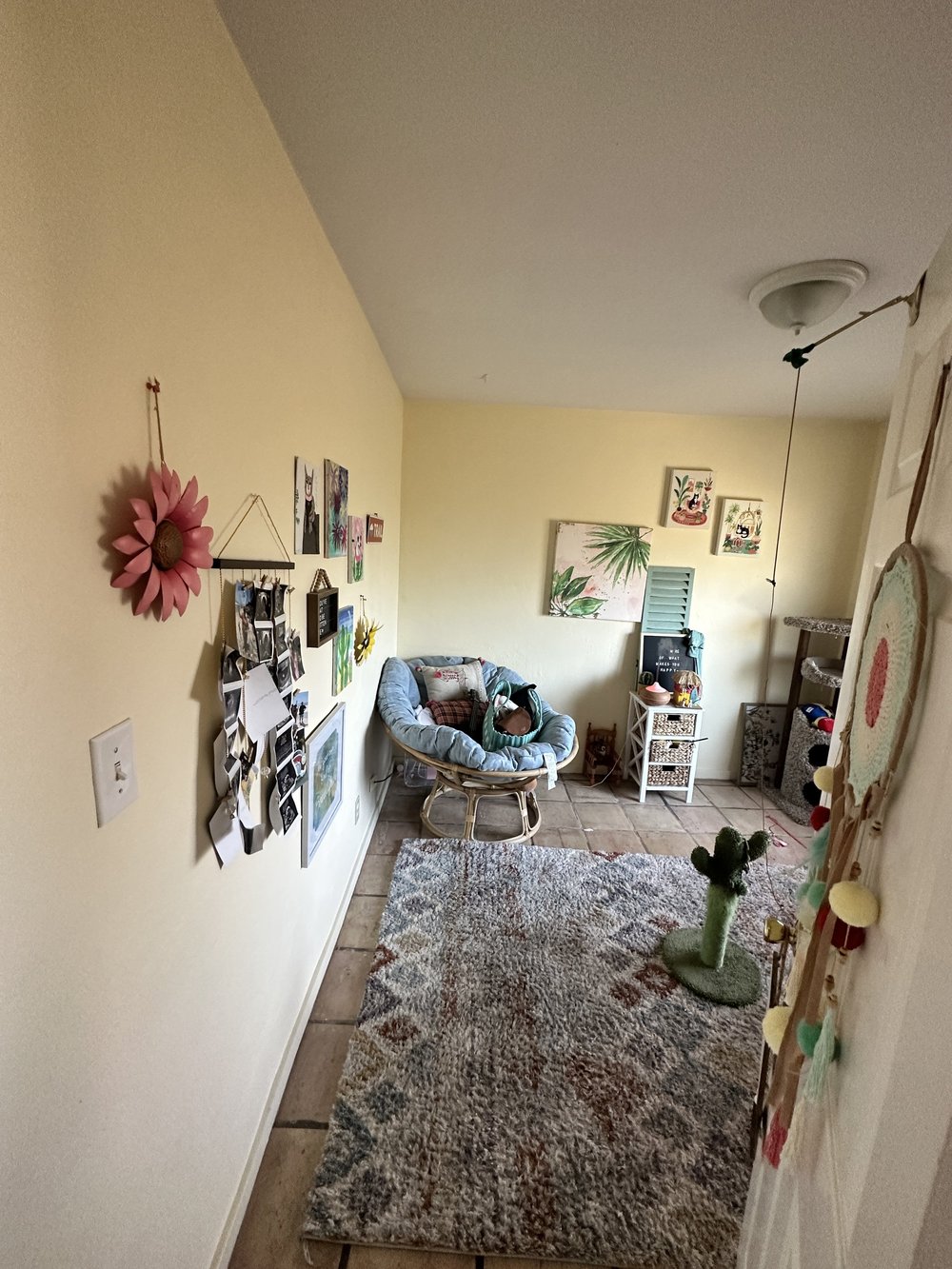 Before: Living room from the doorway at Clementine B in Oceanside