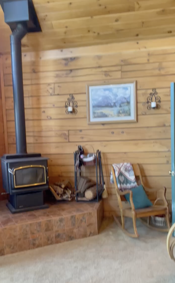 Wood burning fireplace before
