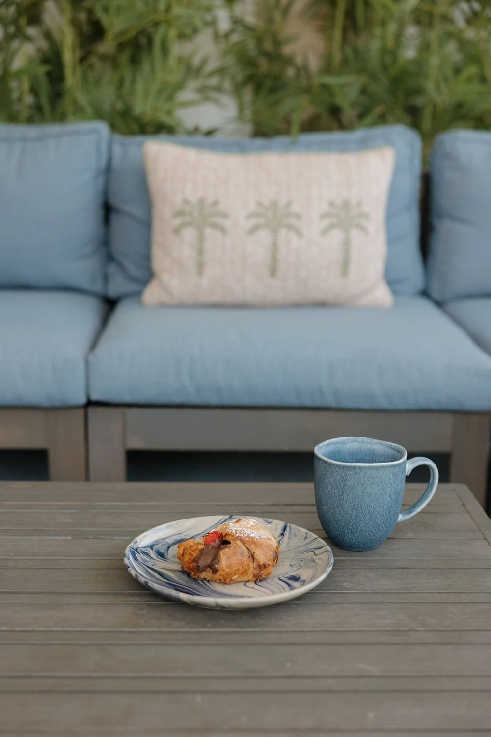 Coffee and a pastry on The East Cove balcony