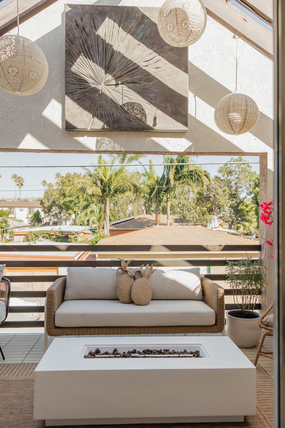 Porch at Velvet Surf in Pacific Beach, designed by Salt and Sky Lodging Co.