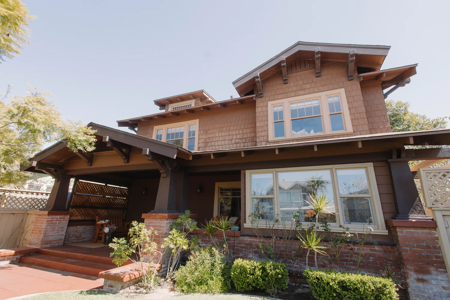 The front of Palm Parkside, a 1911 Craftsman near Balboa Park in San Diego
