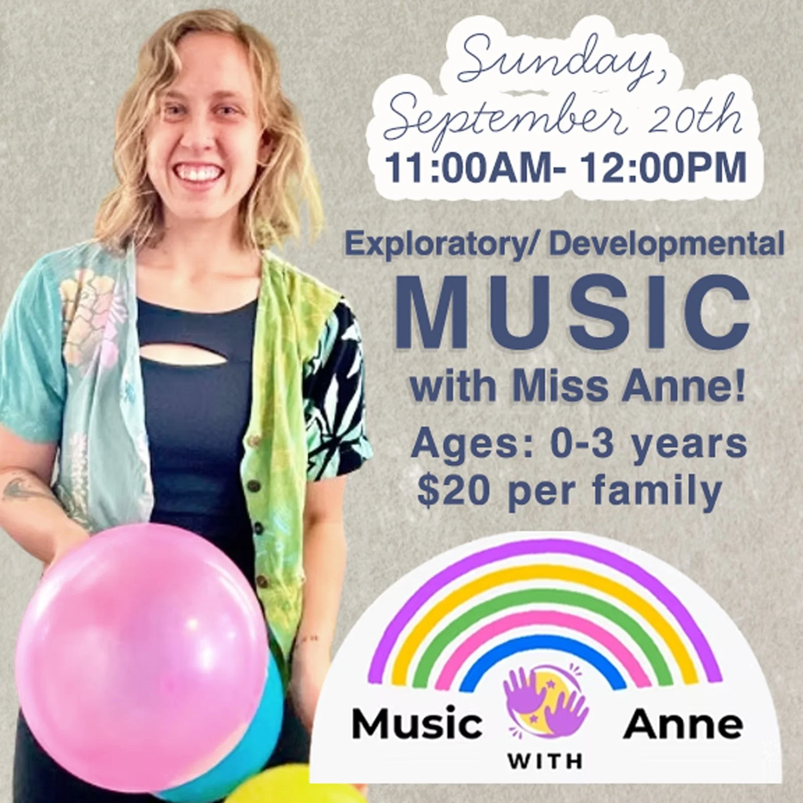 Music for the very littles (ages 0-3) with Miss Anne!