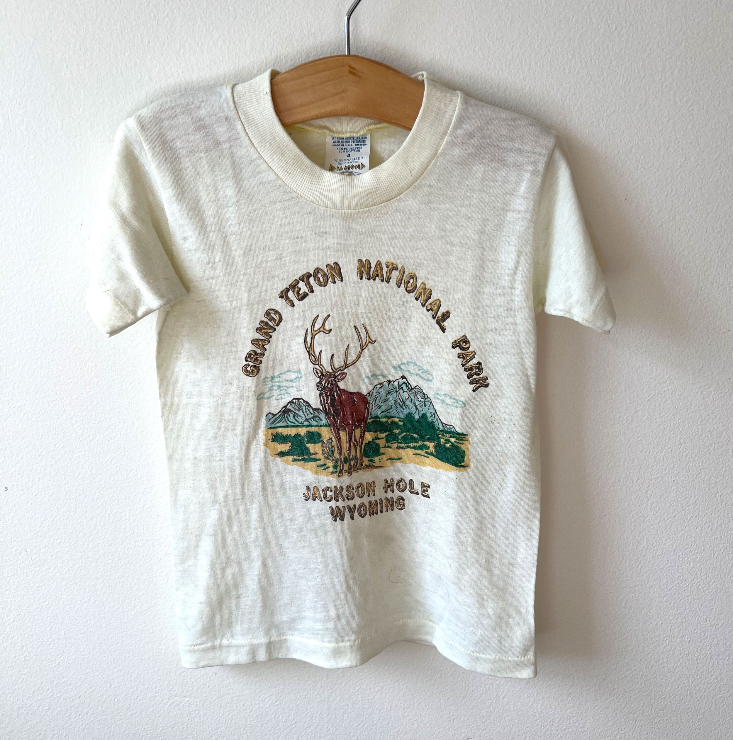 size 4 / 4T True Vintage Grand Teton National Park buck thin tee