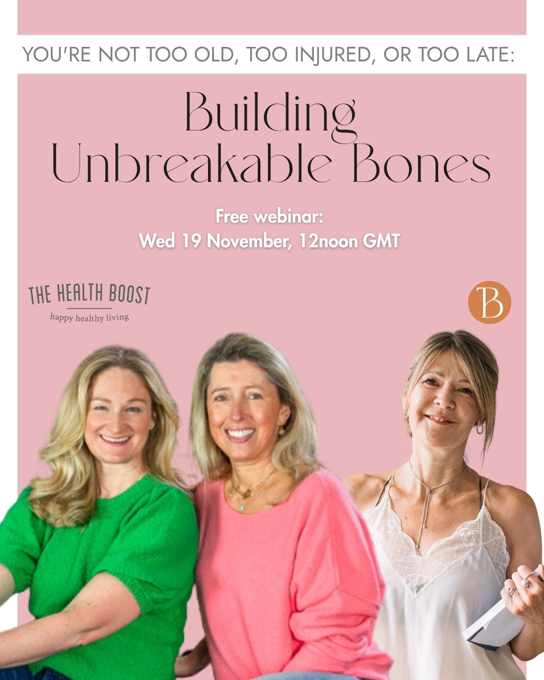 📍 Today at 12pm (noon) GMT 📲 after an epic instagram live fail last week ‼️ we are going Live on zoom, click the link☝️ to join and get the recording!

I'm going LIVE with the leading ladies of @thehealthboost &ndash; Kat (nutritional therapist ext