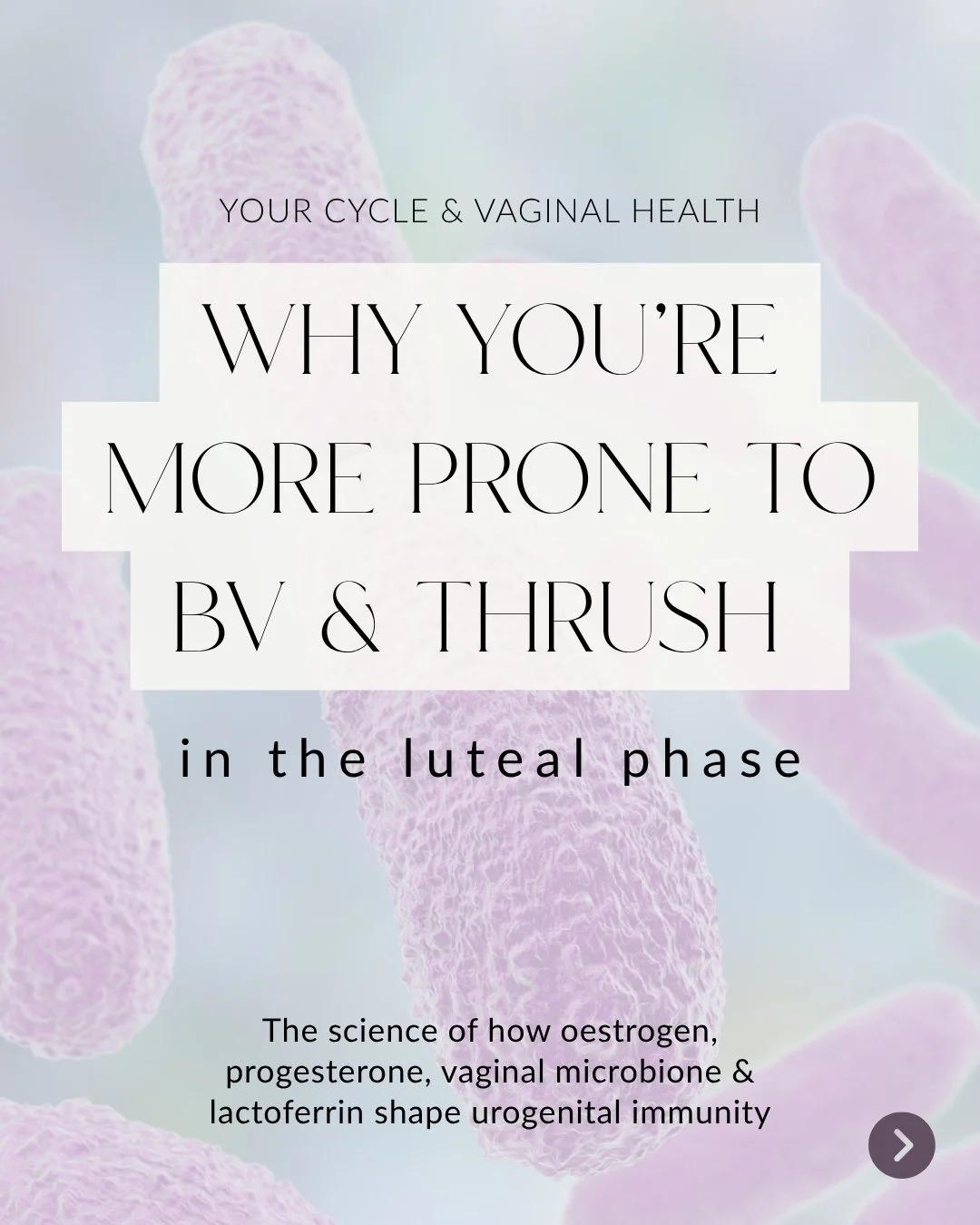 If you, a client or loved one regularly suffer with BV or thrush in the second half of your cycle - this is why ⬇️

The vaginal microbiome doesn't remain static across the menstrual cycle . It shifts as our sex hormone levels naturally fluctuate, thu