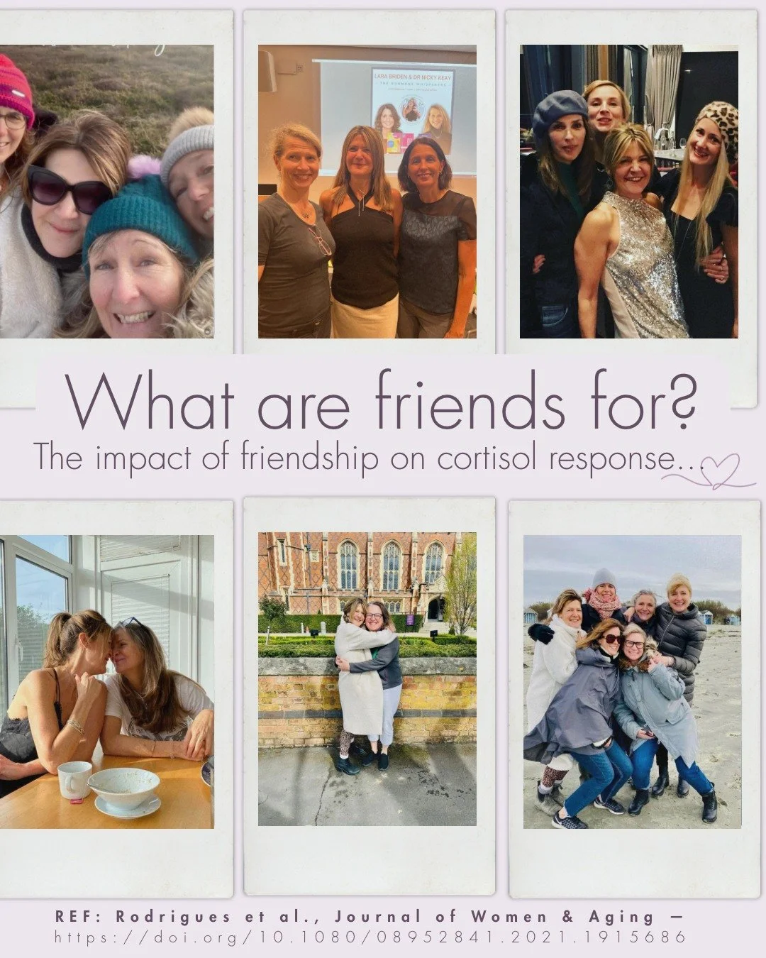 I came across a study in the Journal of Women &amp; Aging "What are friends for? The impact of friendship on communicative efficiency &amp; cortisol response during collaborative problem solving" &amp; honestly, it didn't surprise me one bi