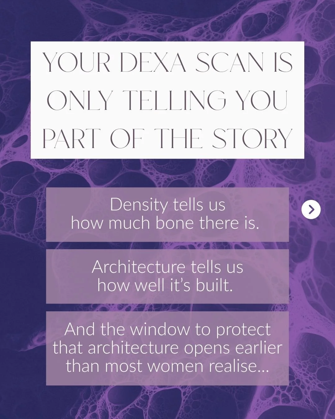 Density tells us how much bone there is. Architecture tells us how well it&rsquo;s built. And the window to protect that architecture opens earlier than most women realise.

DEXA measures bone density. But density only explains 60&ndash;70% of 🦴 str