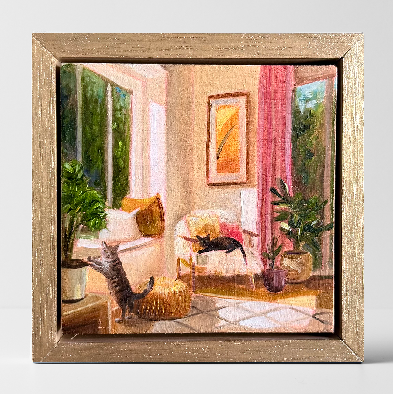 Two Sunbathing Felines