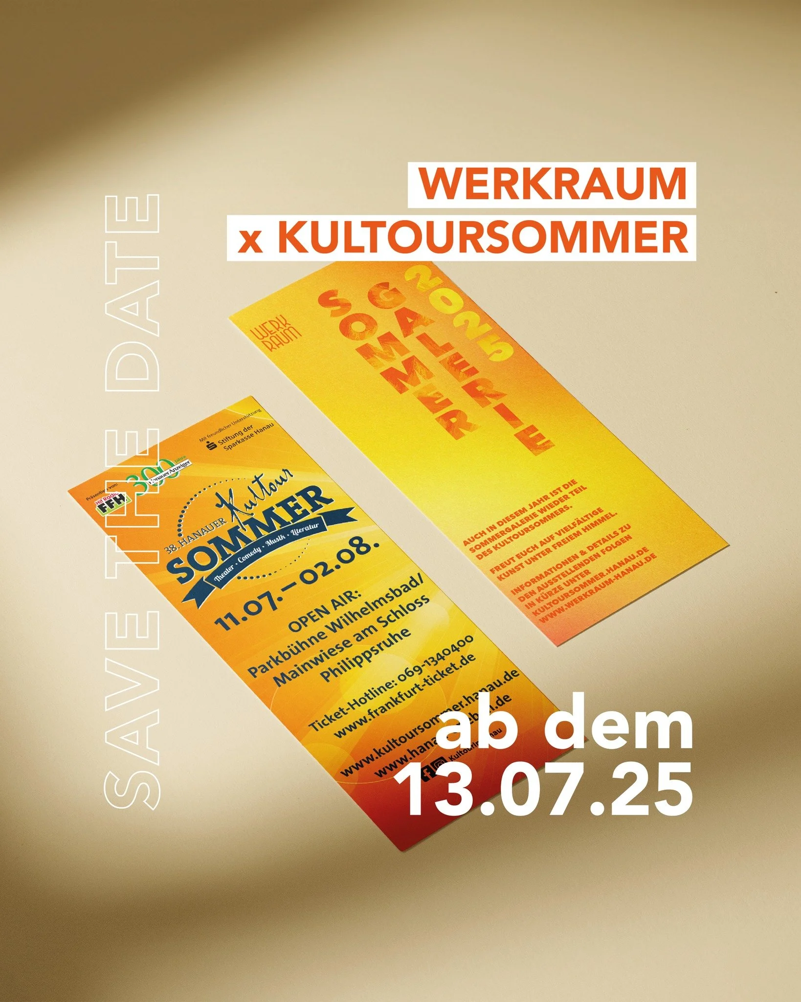 .
WERKRAUM x KULTOURSOMMER x SOMMERGALERIE
Auch in diesem Jahr ist die Sommergalerie wieder Teil des Kultoursommers und wir freuen uns darauf euch vielfältige Kunst von diversen Kunstschaffenden präsentieren zu dürfen 👩‍🎨
Los g