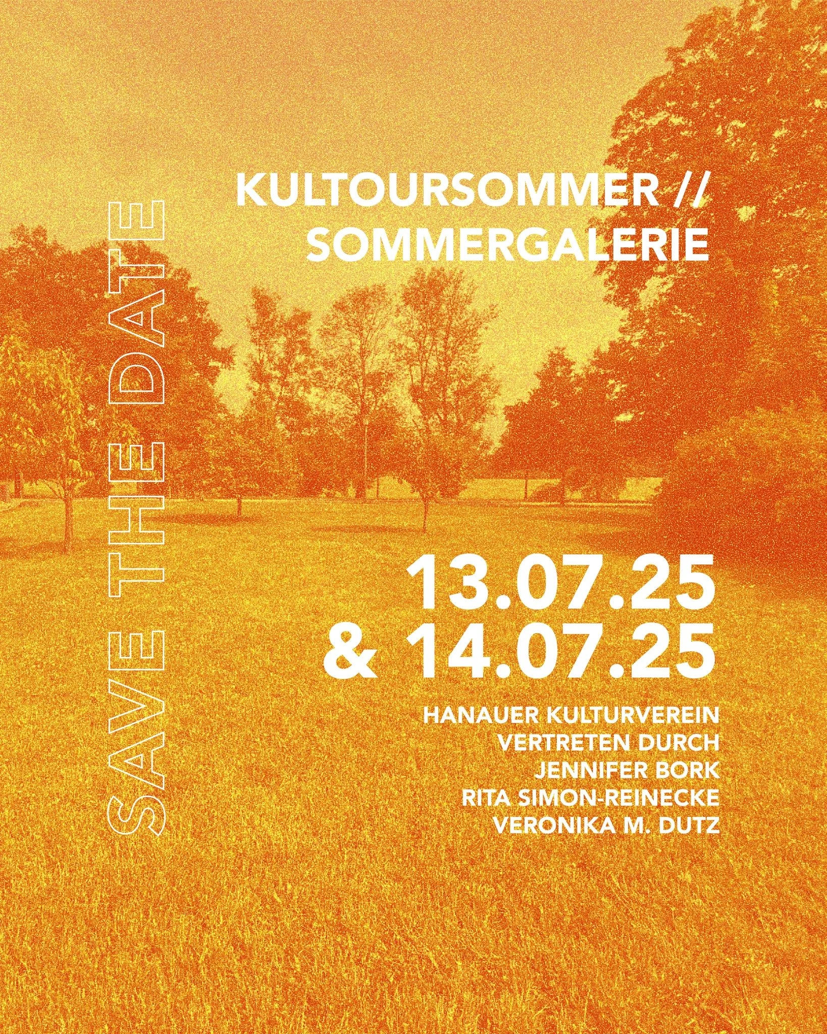 .
KULTOURSOMMER x WERKRAUM x SOMMERGALERIE
Unseren Auftakt macht dieses Jahr der Hanauer Kulturverein, vertreten durch Jennifer Bork (@jenny_bork ), Rita Simon-Reinecke (@rita_simon_reinecke )& Veronika M. Dutz (@veronika_m.dutz ).
Freut euch auf
