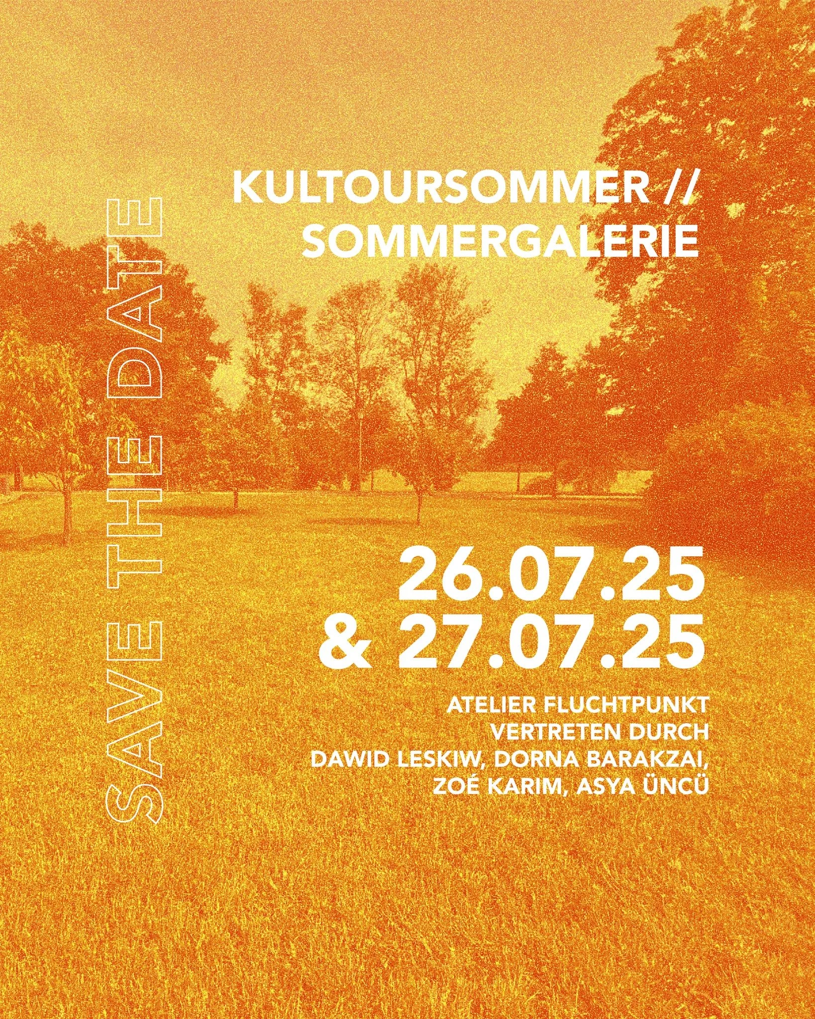 .
KULTOURSOMMER x WERKRAUM x SOMMERGALERIE
Wir läuten die letzten 2 Tage der Sommergalerie ein 📣
...und es wird bunt! Heute und morgen trefft ihr die lieben Menschen vom
Atelier Fluchtpunkt in der Sommergalerie an. Gleich 4 junge Artists zeigen
