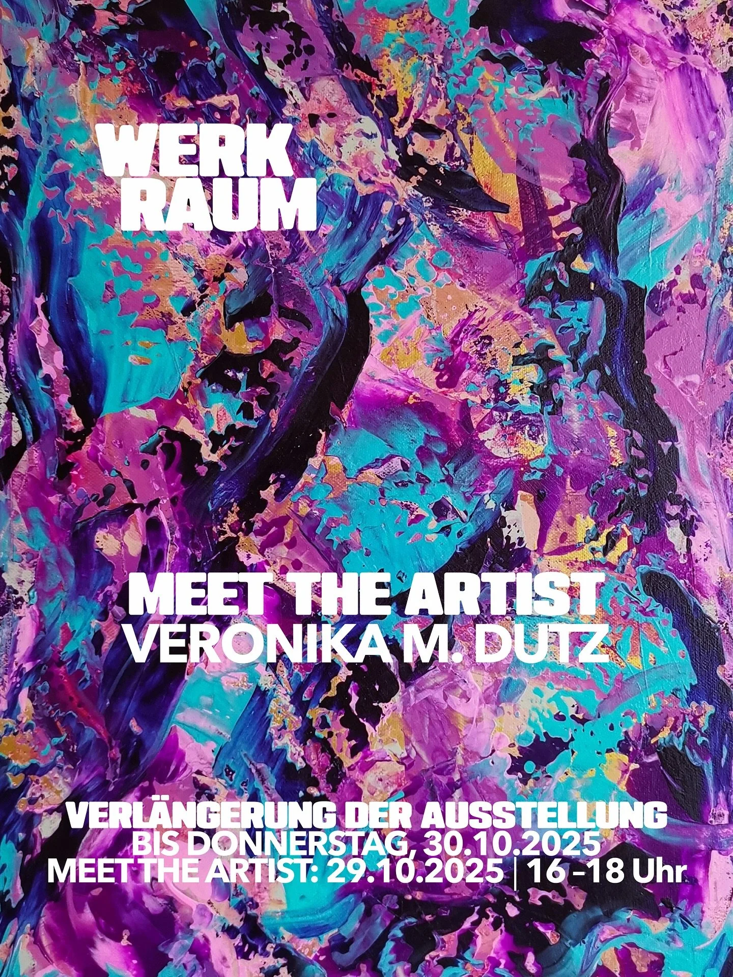 .
WERKRAUM x VERONIKA M. DUTZ
Wir gehen in die Verl&auml;ngerung: 
Bis n&auml;chste Woche Donnerstag, habt ihr noch die Chance, die Arbeiten von Veronika bei uns im WERKRAUM auf euch wirken zu lassen. 

Wenn ihr au&szlig;erdem mehr &uuml;ber die K&uu