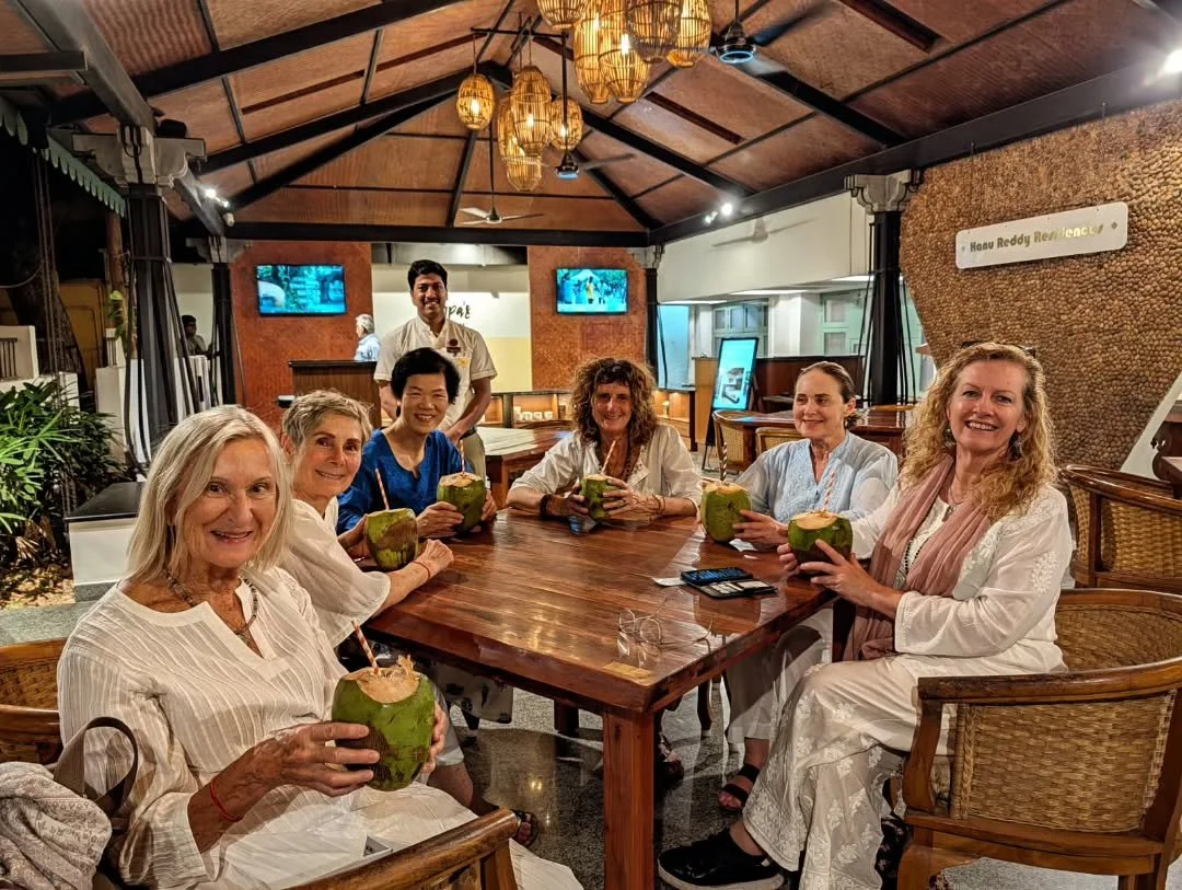 A refreshing evening at Hanu Reddy Residences - Poes Garden, shared over tender coconuts, happy smiles,warm hospitality, and wonderful company ☺🌿🫰