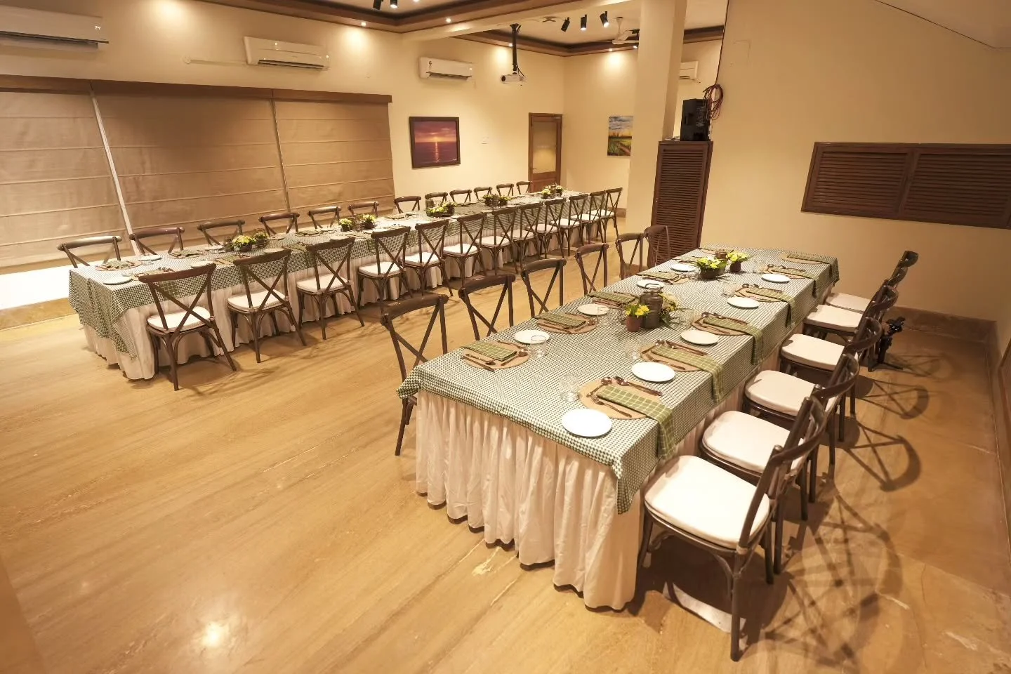 Every great event starts with the right space. ✨

Our fully air-conditioned banquet hall at Hanu Reddy Residences is clean, structured, and ready to host. From corporate events and workshops to intimate celebrations, the space adapts to exactly what 