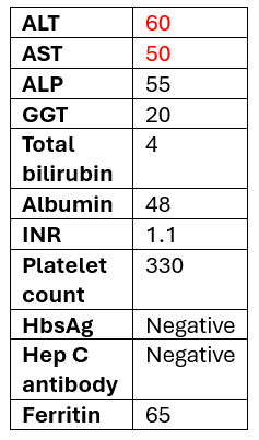 lab test evaluation for elevated ALT