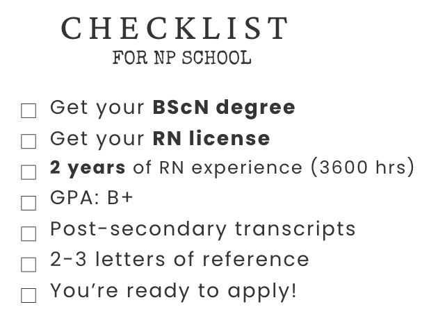 how to become a nurse practitioner in Alberta checklist