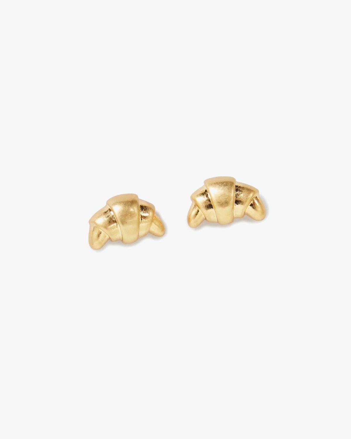 Cutest croissant earrings!  Look like gold studs, but will make you do a double-take.