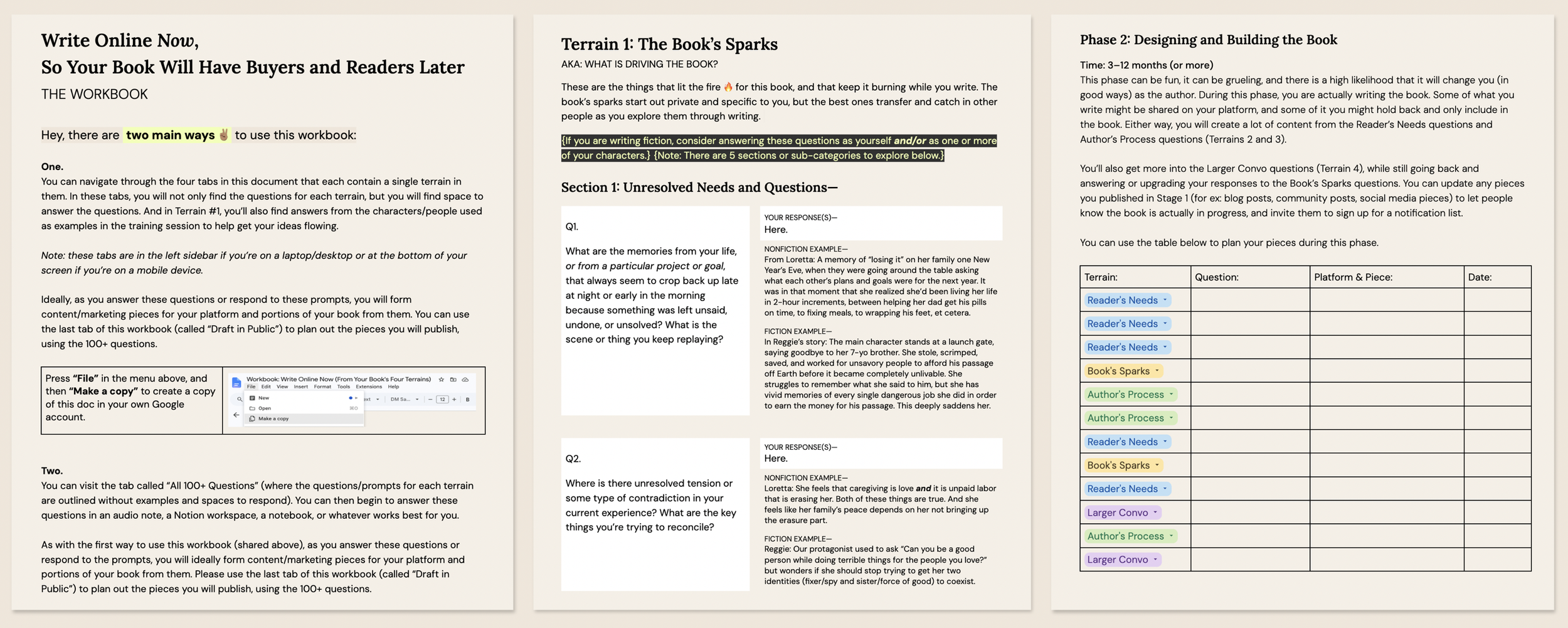 Preview image of the "Write Online Now" Companion Workbook