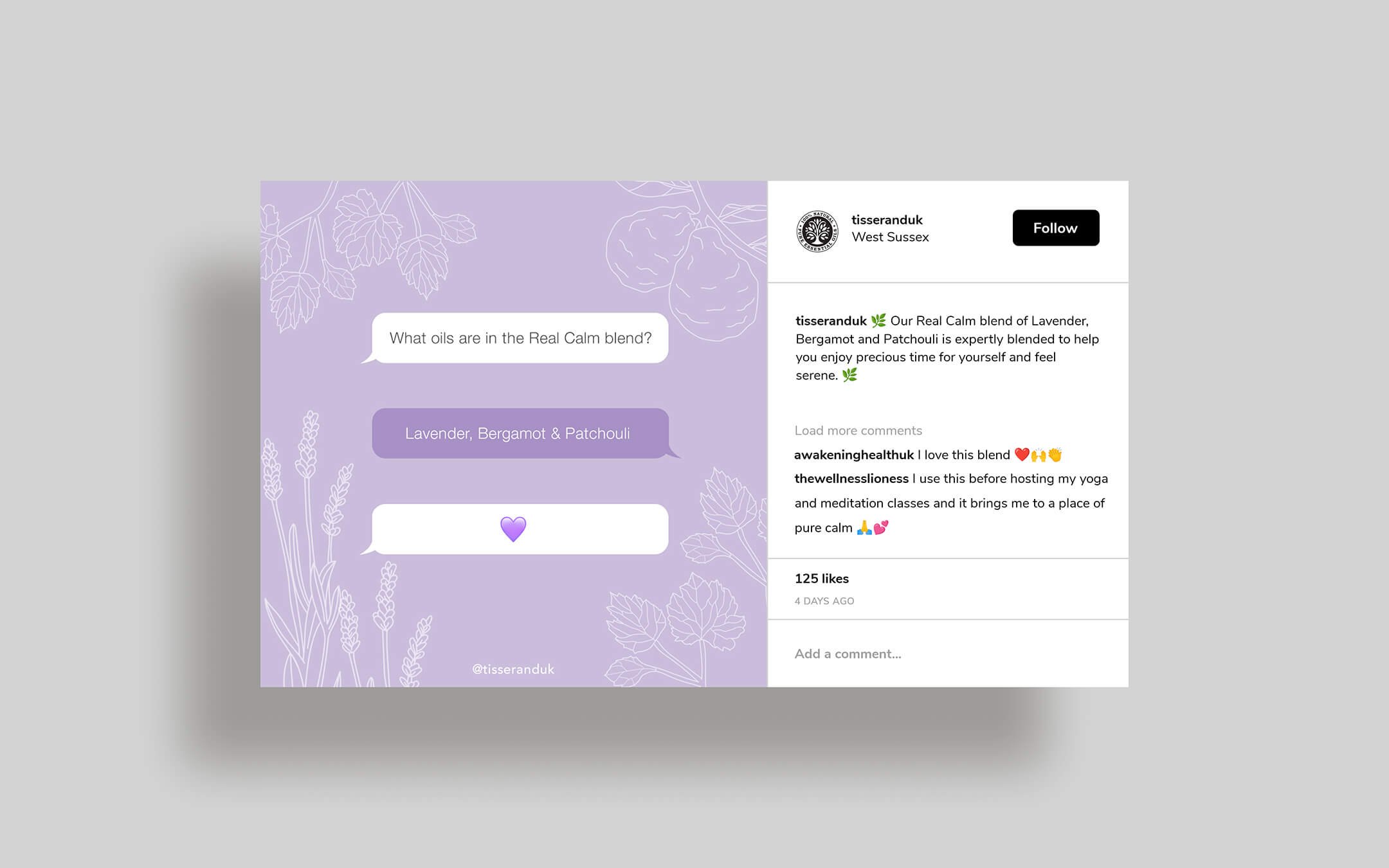 Social Media Design for Tisserand Aromatherapy