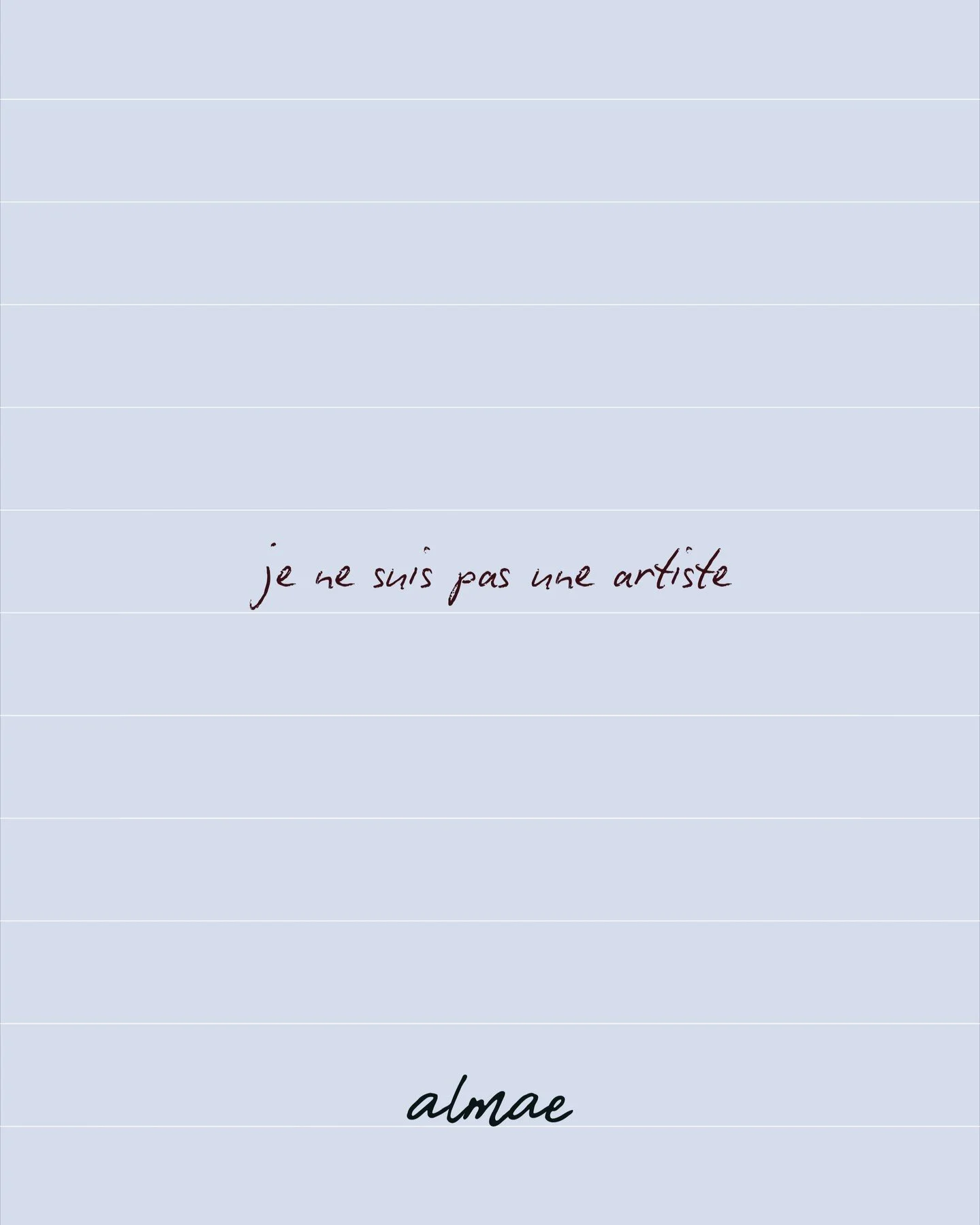 Une artiste?

Mon r&ocirc;le n&rsquo;est pas de d&eacute;corer,

mais de donner une forme claire &agrave; une intention

Car c'est lorsqu'une marque
sait ce qu&rsquo;elle veut exprimer, 

qu'il est possible de l&rsquo;imager avec impact 

C'est exact