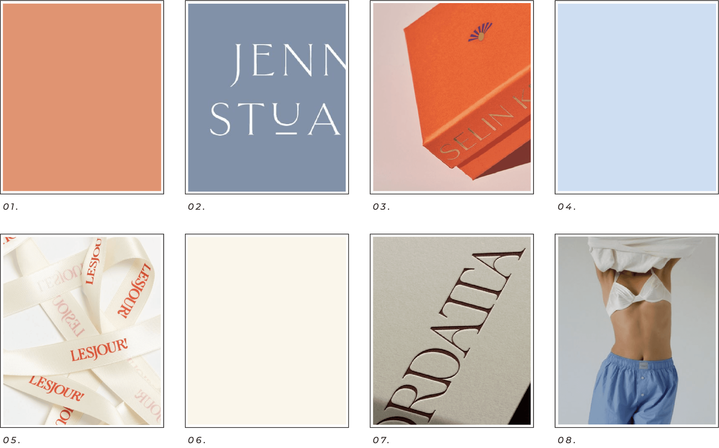 éléments d'un moodboard : couleurs, typographies et textures