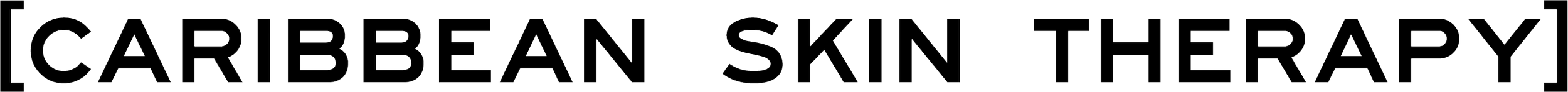 Texte en blanc sur fond noir indiquant "CARIBBEAN SKIN THERAPY".